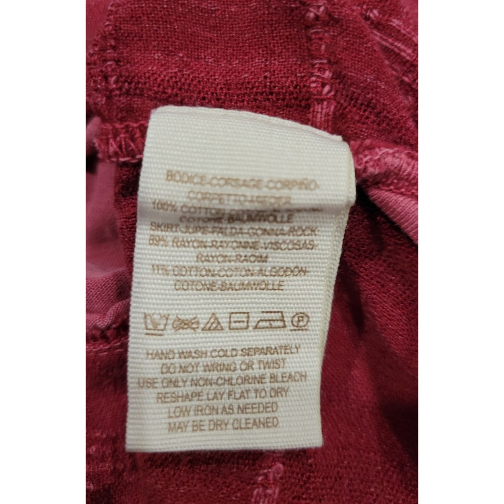 Free People Mixed Media Fringe V-Neck‎ Top Pink Burgundy Boho XS - Picture 13 of 14